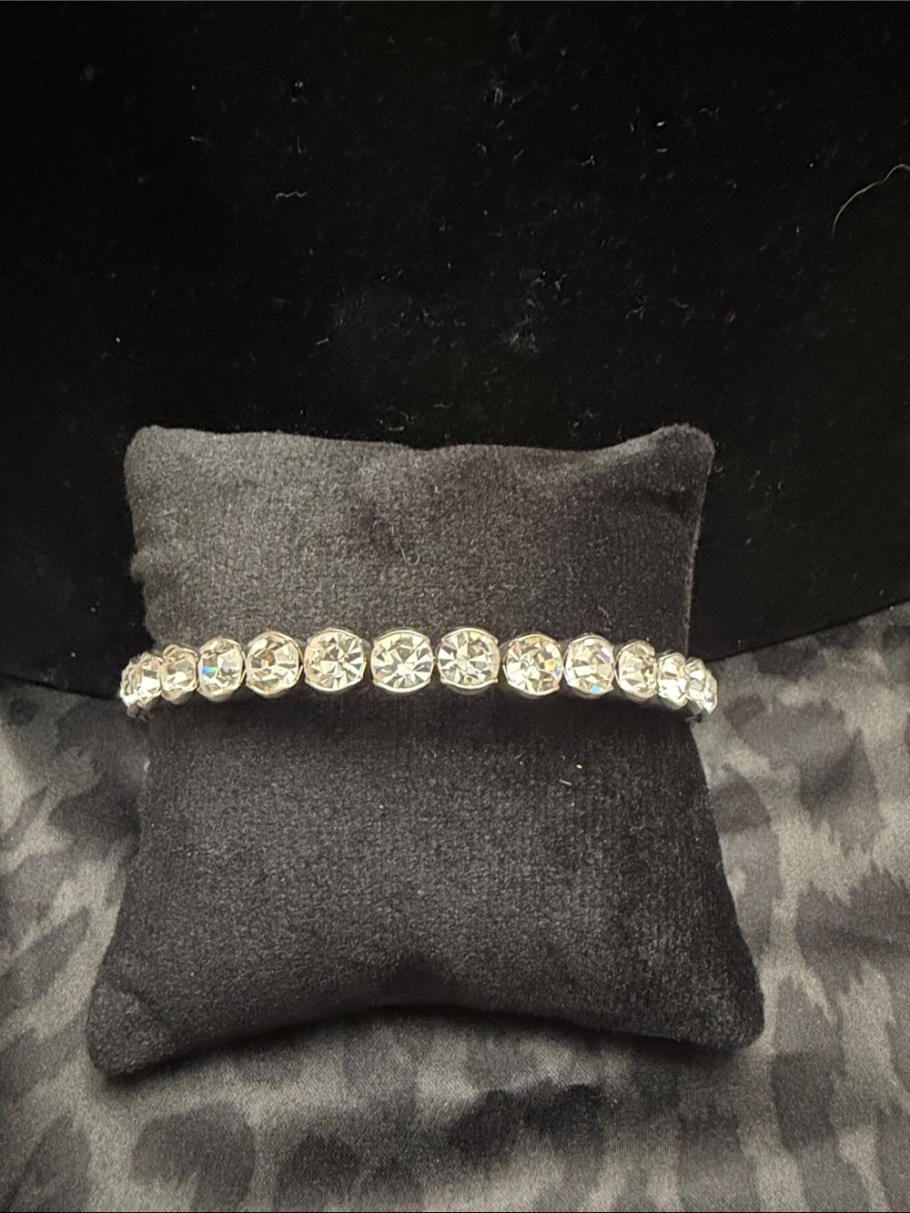Crystal Round-Cut Tennis Cuff Bracelet
